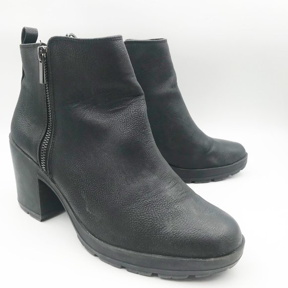 MIX NO. 6 Weinbaum Black Chunky Platform Block Heel Ankle Boots Womens 10 - Picture 1 of 13